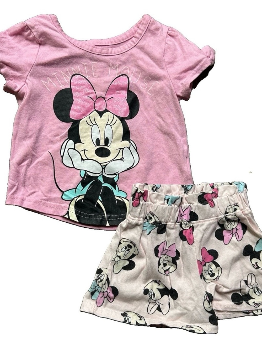 Toddler Girl Disney Minnie Mouse T Shirt Skirt Outfit Size 2T
